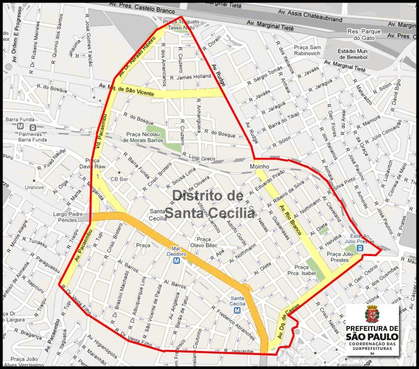karta över santa cecilia Sao Paulo