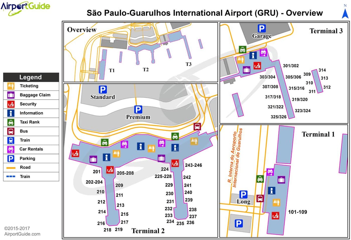 Sao Paulo gru flygplats terminal karta