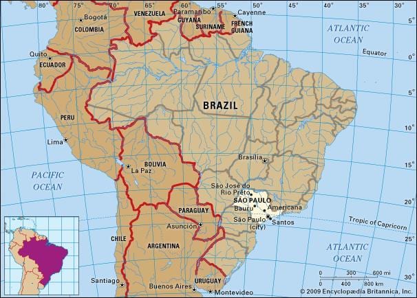 São Paulo geografisk karta