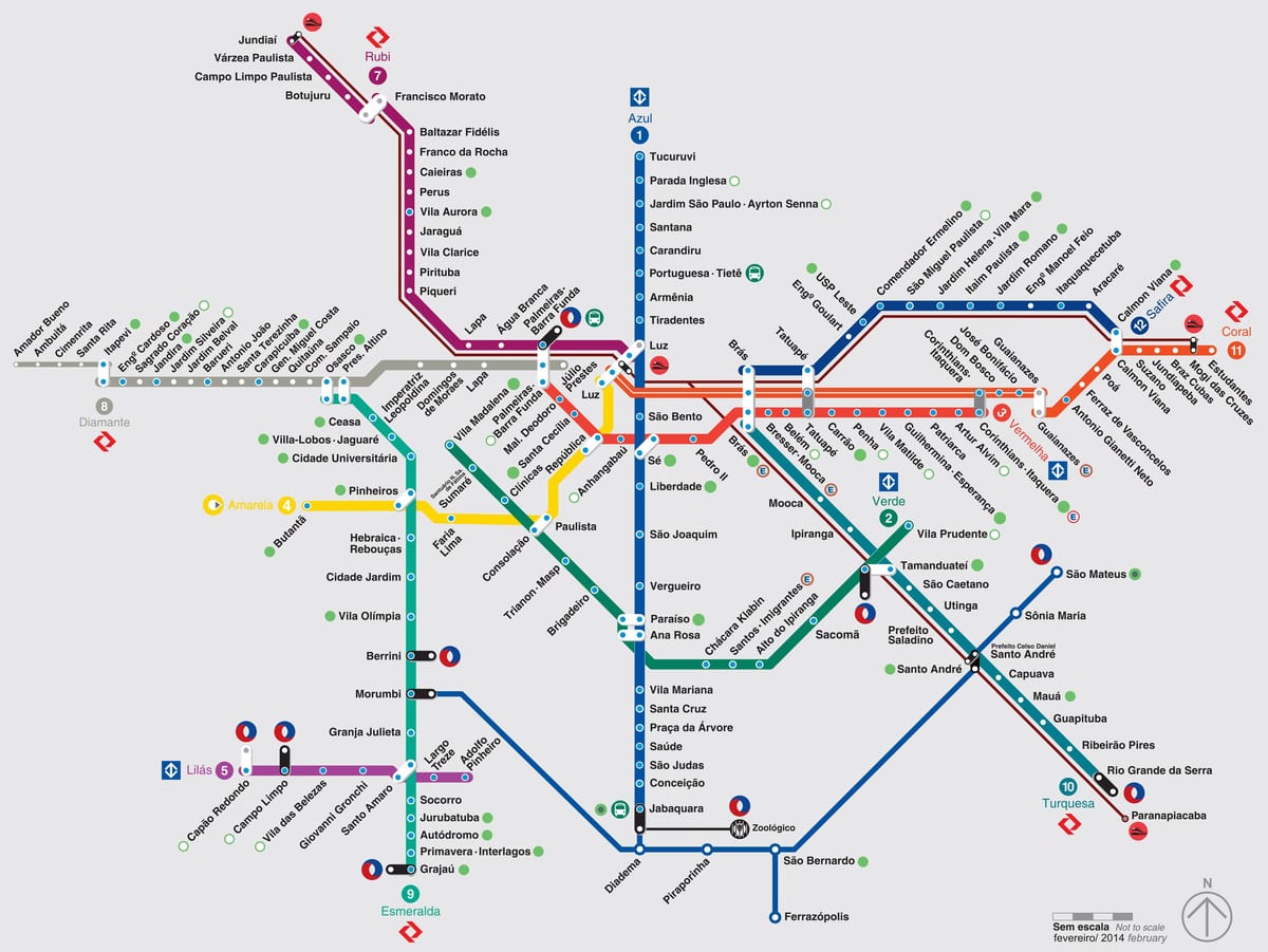 São Paulo tåg karta