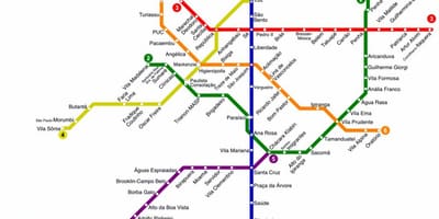 Karta över Sao Paulo tube